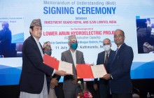 तल्लो अरुण जलविद्युत् परियोजना अघि बढाउन लगानी बोर्डले गर्‍यो एसजेभीएन इन्डियासँग समझदारी