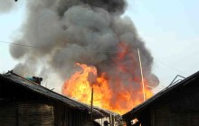 उदयपुरमा आगलागी हुँदा तीन घर जलेर नष्ट